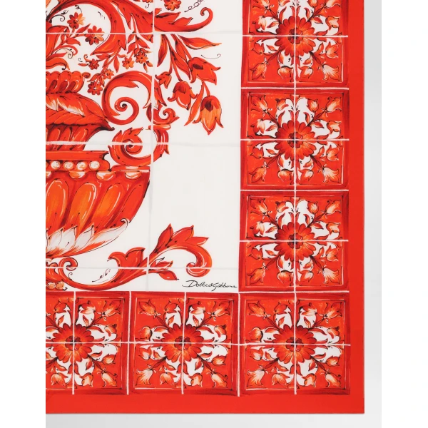 90x90 majolica-print silk twill scarf - Image 2