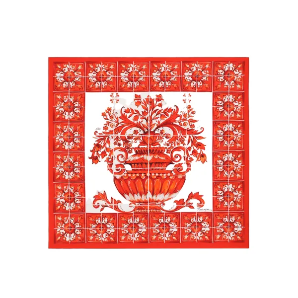 90x90 majolica-print silk twill scarf