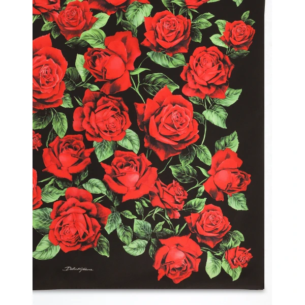90x90 rose-print silk twill scarf - Image 2