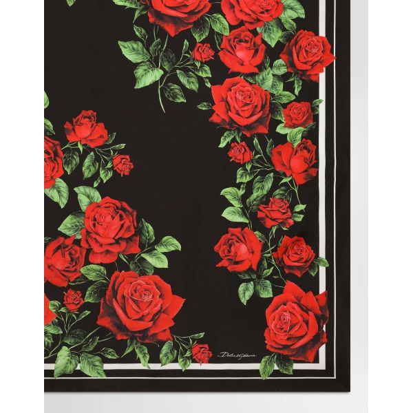 90x90 rose-print silk twill scarf - Image 2