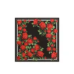 Dolce & Gabbana 90x90 rose-print silk twill scarf