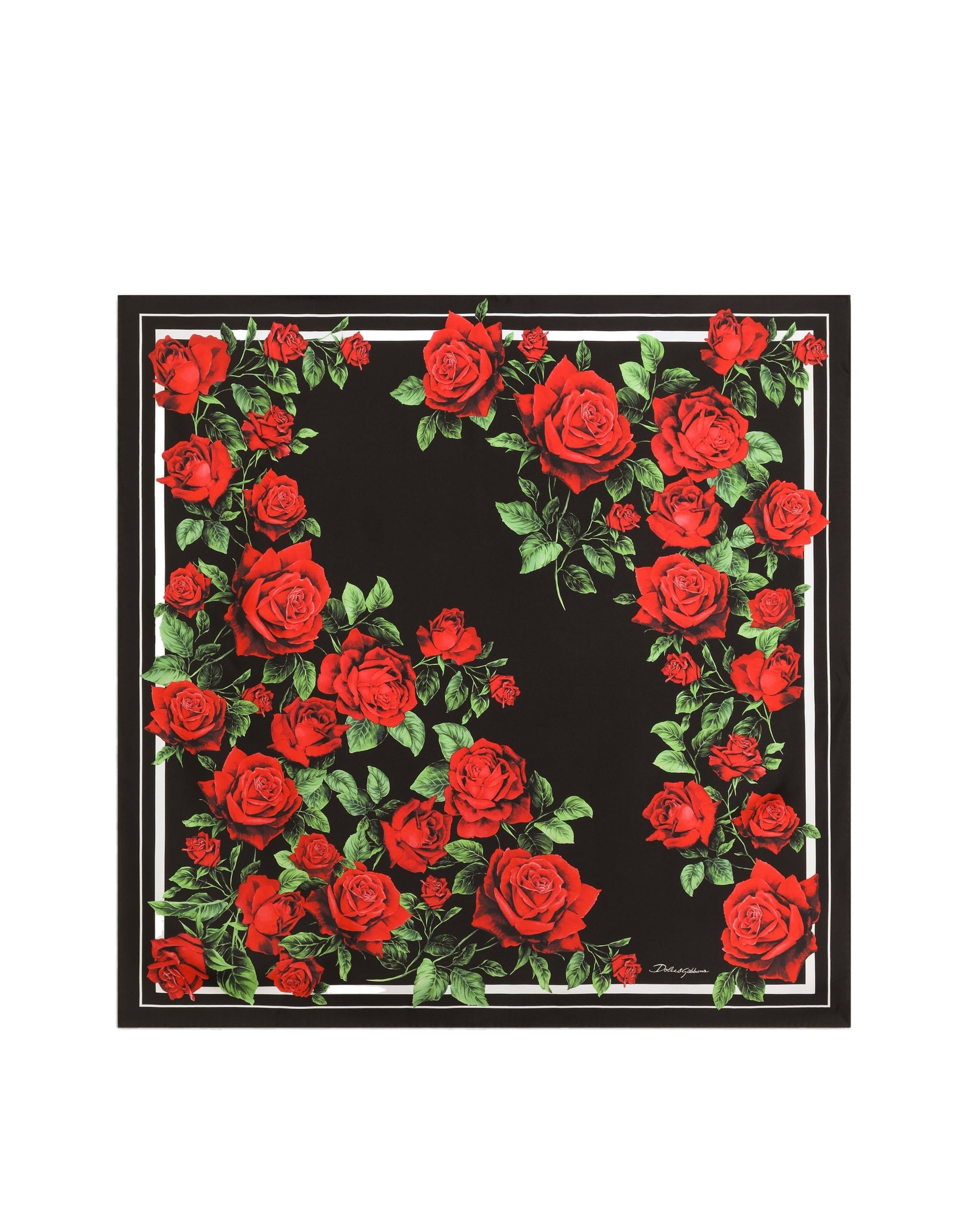 Dolce & Gabbana 90x90 rose-print silk twill scarf in Print | Buy Accessories at Coveti Dolce & Gabbana 90x90 rose-print silk twill scarf