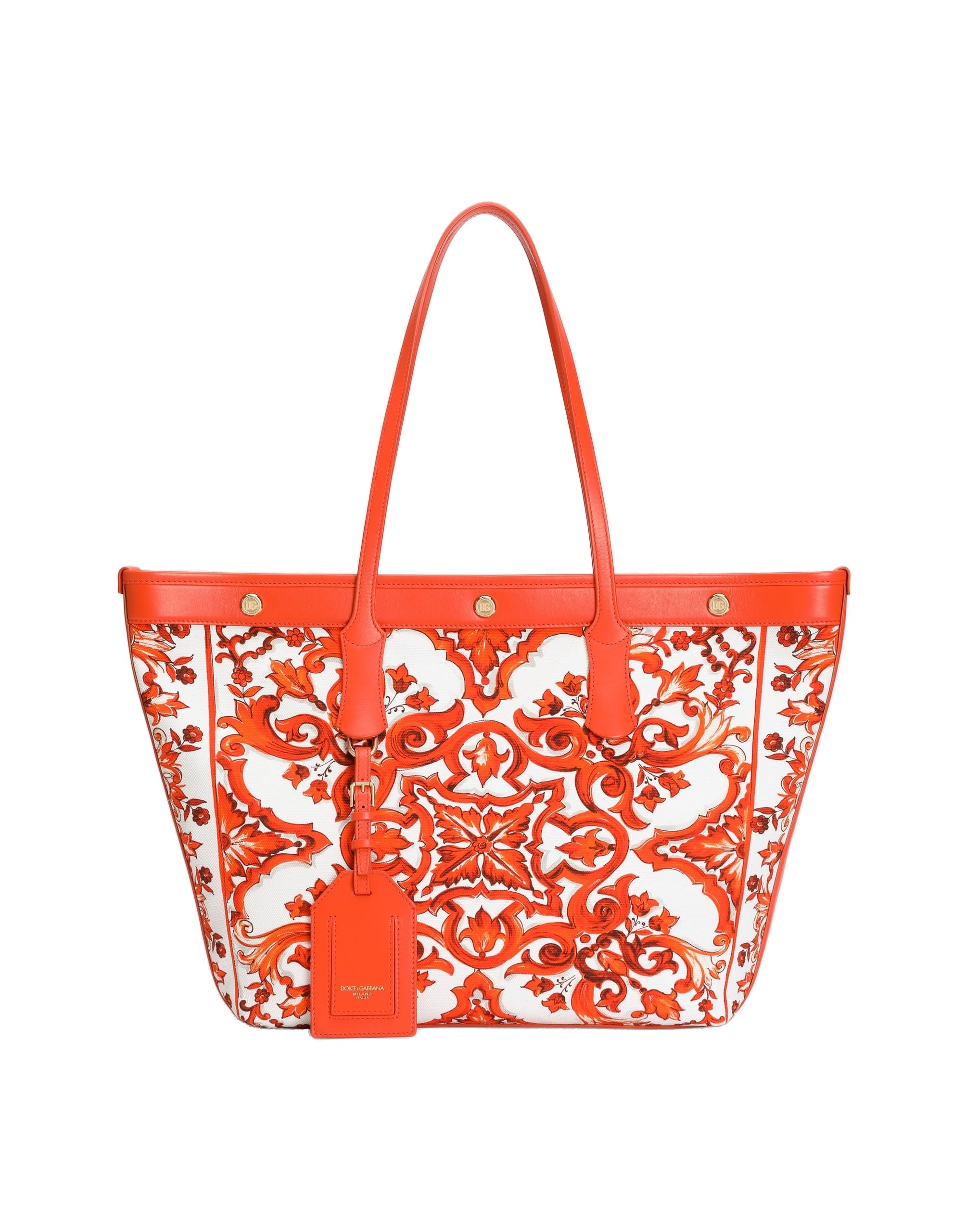 Dolce & Gabbana Atene shopping bag in majolica-print canvas in Multicolour | Buy Bags at Coveti Dolce & Gabbana Atene shopping bag in majolica-print canvas