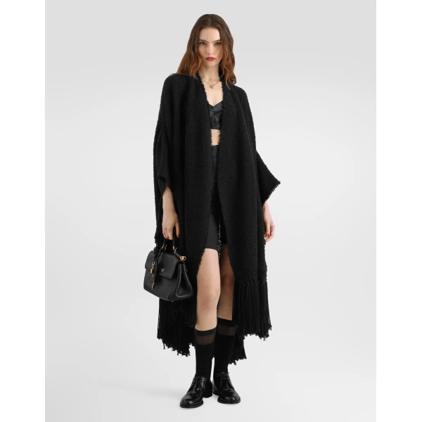 Bouclé cape coat - Image 2