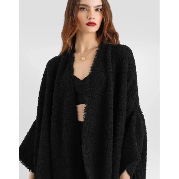 Bouclé cape coat - Image 4