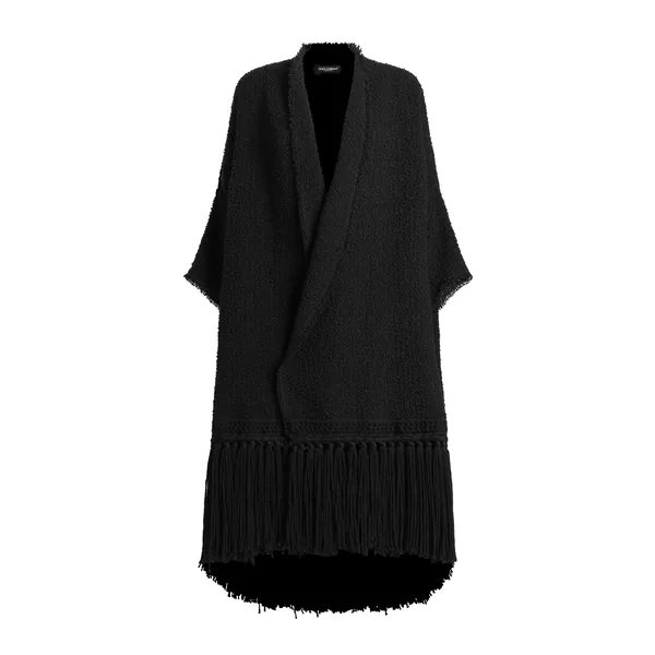 Bouclé cape coat