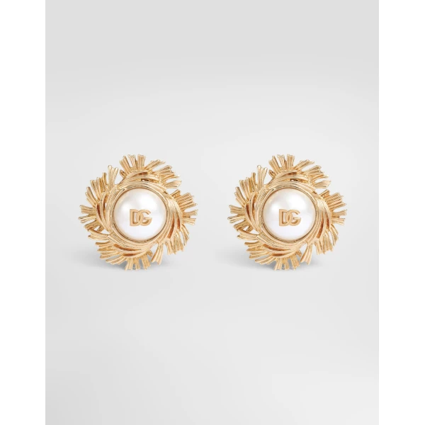Cabochon clip earrings