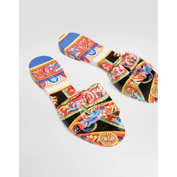 Carretto-print rubber beachwear slides - Image 4