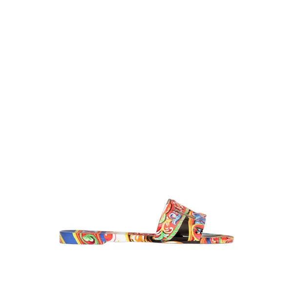Carretto-print rubber beachwear slides