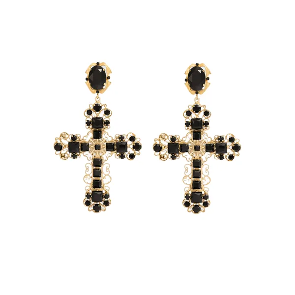 Clip earrings with crosses