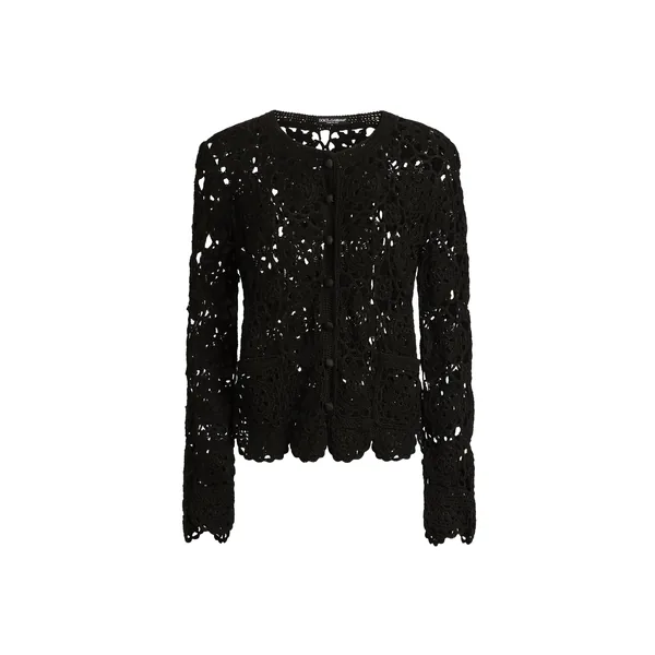 Crochet-knit cardigan