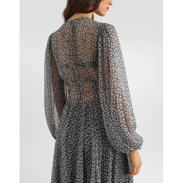 Daisy-print chiffon dress - Image 5