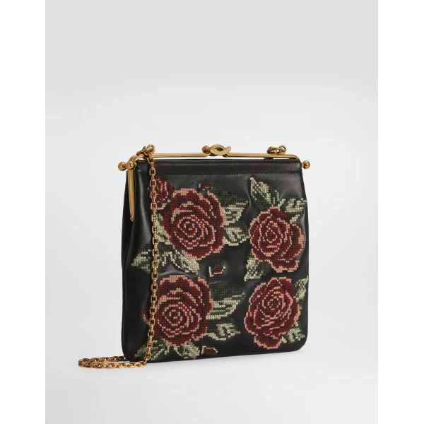 Dina shoulder and crossbody bag with fine stitch embroidery - Image 4