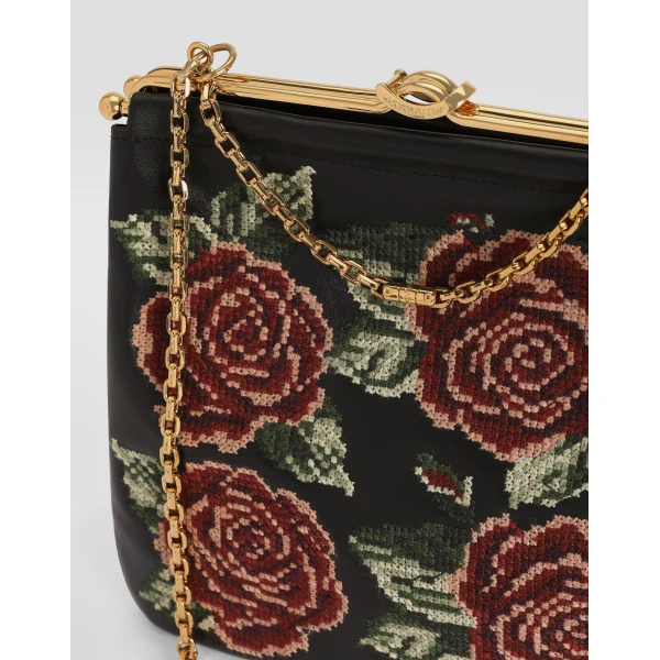Dina shoulder and crossbody bag with fine stitch embroidery - Image 6