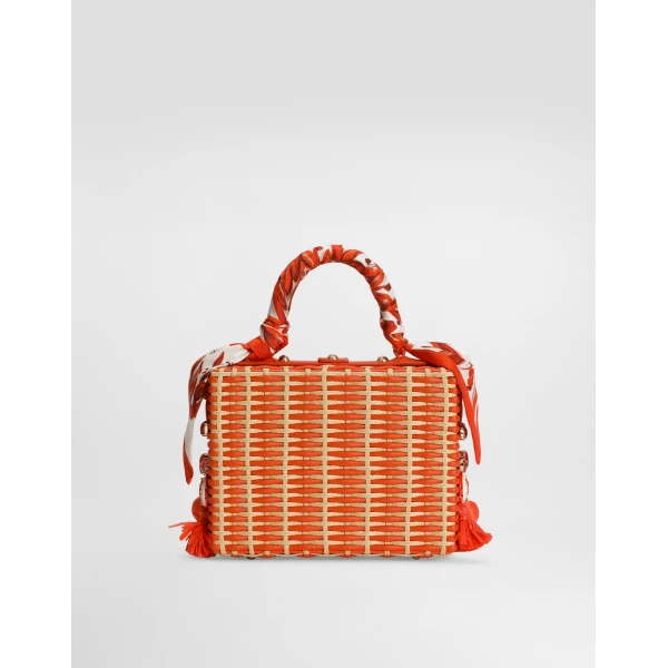 Dolce Box handbag in raffia - Image 5