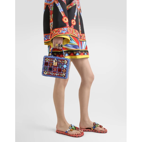 Dolce Box handbag with embroidery - Image 2