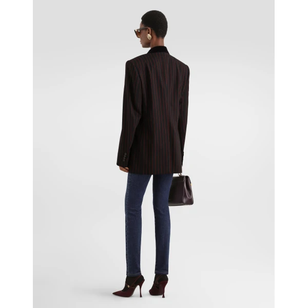 Double-breasted jacket in pinstripe wool - Image 3