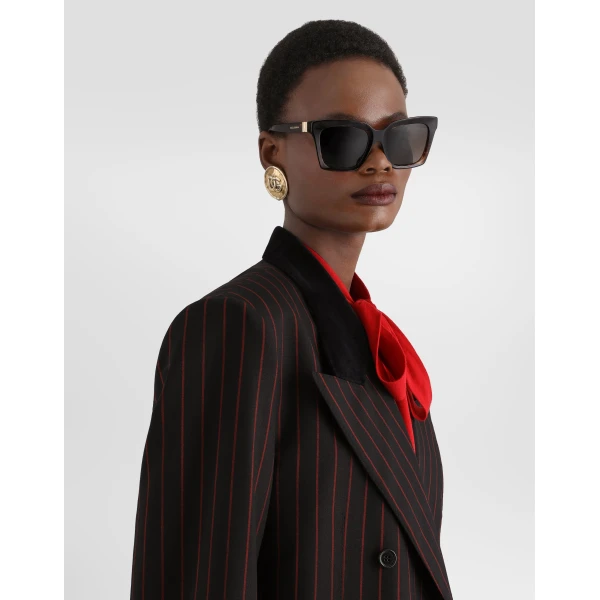 Double-breasted jacket in pinstripe wool - Image 4