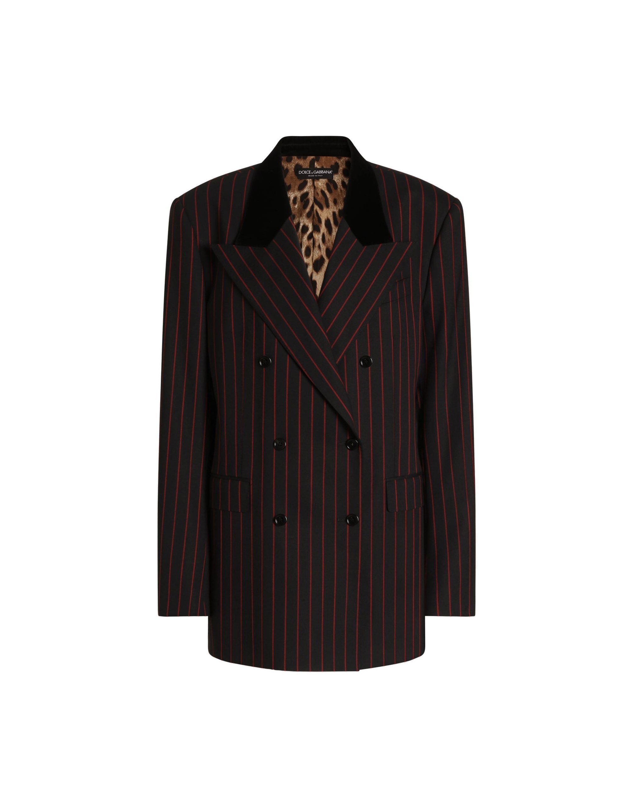 Dolce & Gabbana Double-breasted jacket in pinstripe wool | Jackets | Coveti Dolce & Gabbana Double-breasted jacket in pinstripe wool