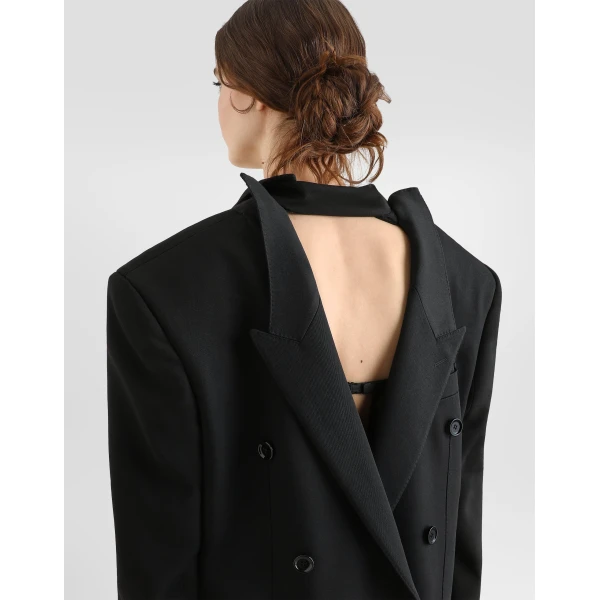 Double-breasted jacket in wool gabardine - Image 5