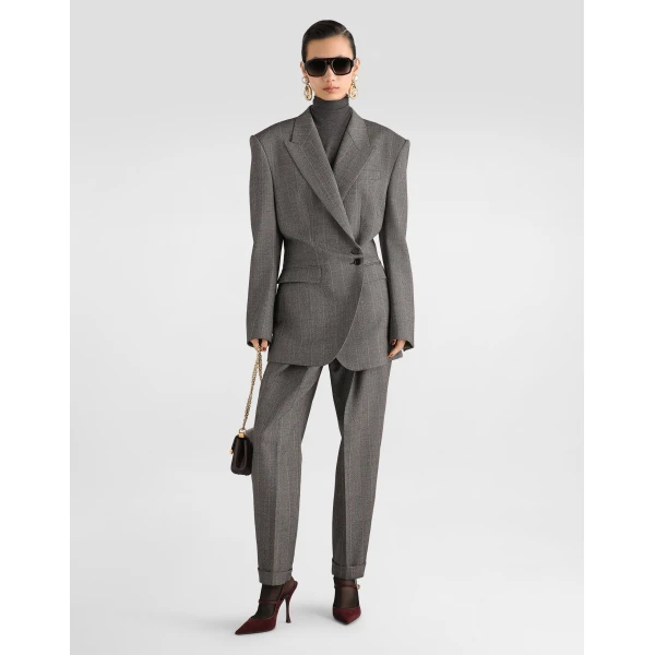 Double-breasted pinstripe wool jacket - Image 2