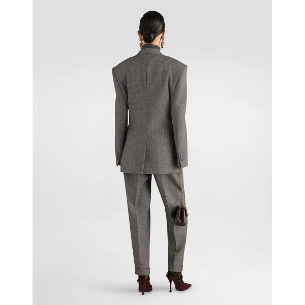 Double-breasted pinstripe wool jacket - Image 3