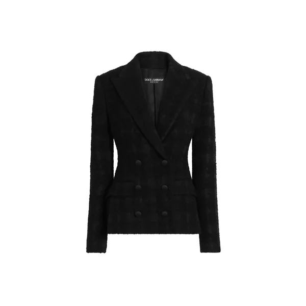 Dolce & Gabbana Double-breasted wool-blend check bouclé jacket