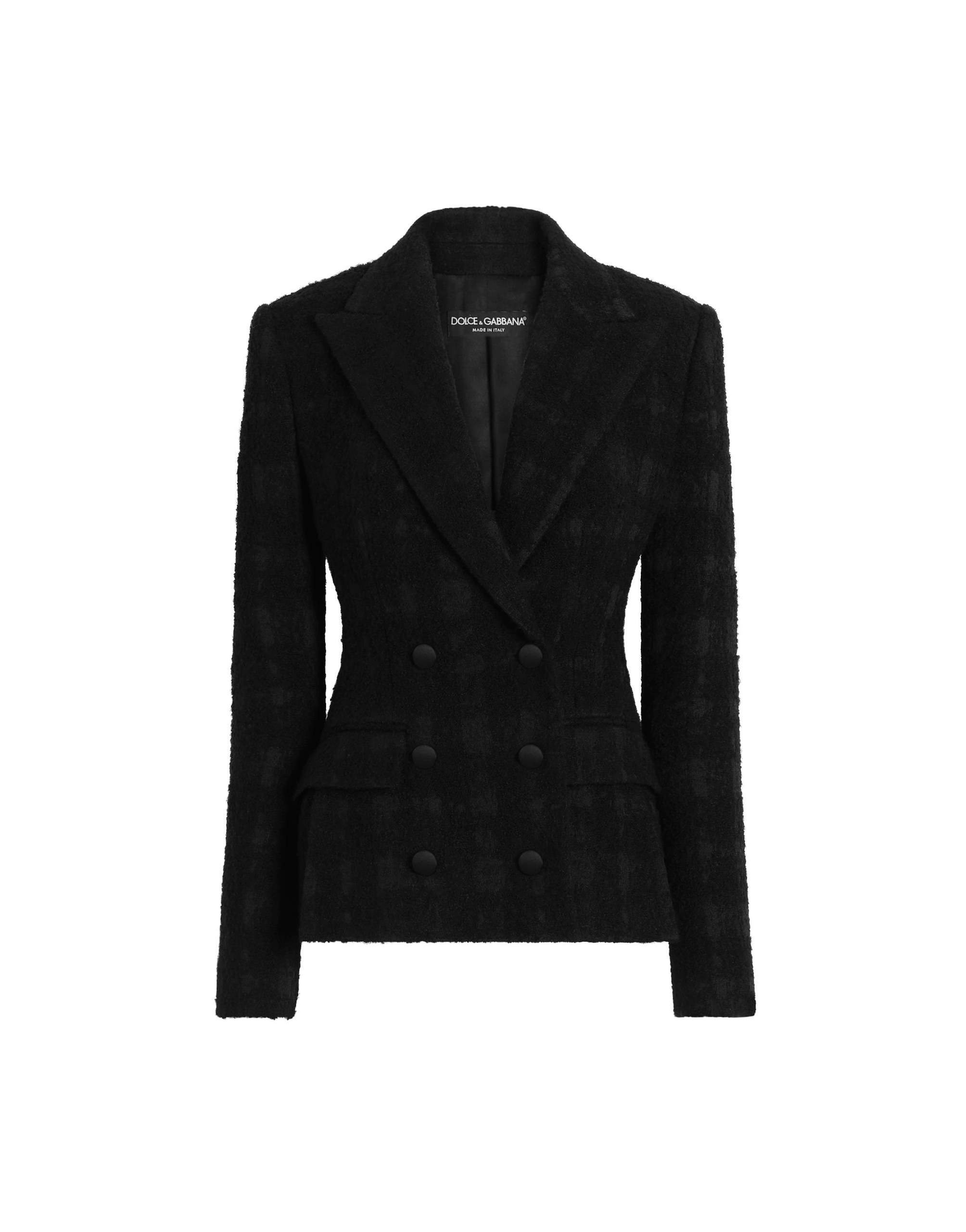 Dolce & Gabbana Double-breasted wool-blend check bouclé jacket | Jackets | Coveti Dolce & Gabbana Double-breasted wool-blend check bouclé jacket