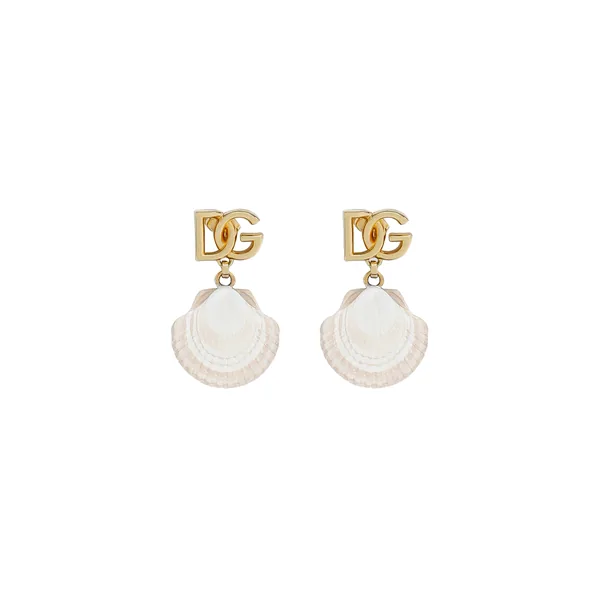 Earrings with DG logo and shell