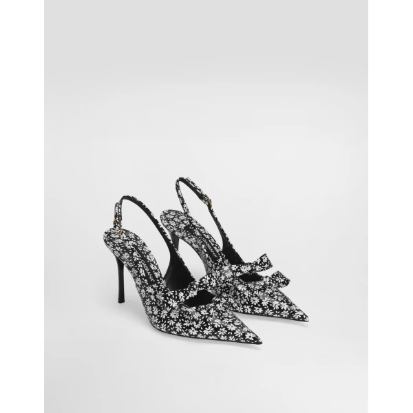Floral-print calfskin slingback - Image 2