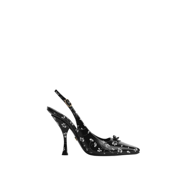Dolce & Gabbana Floral-print calfskin slingback