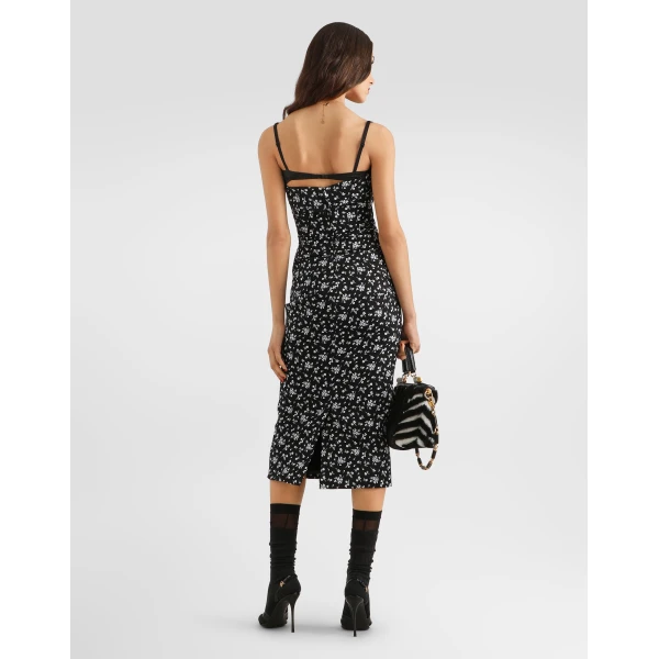 Floral-print charmeuse dress - Image 3