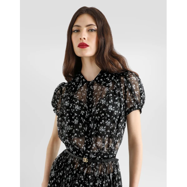 Floral-print chiffon dress - Image 4