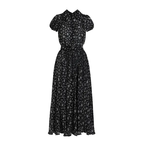 Floral-print chiffon dress