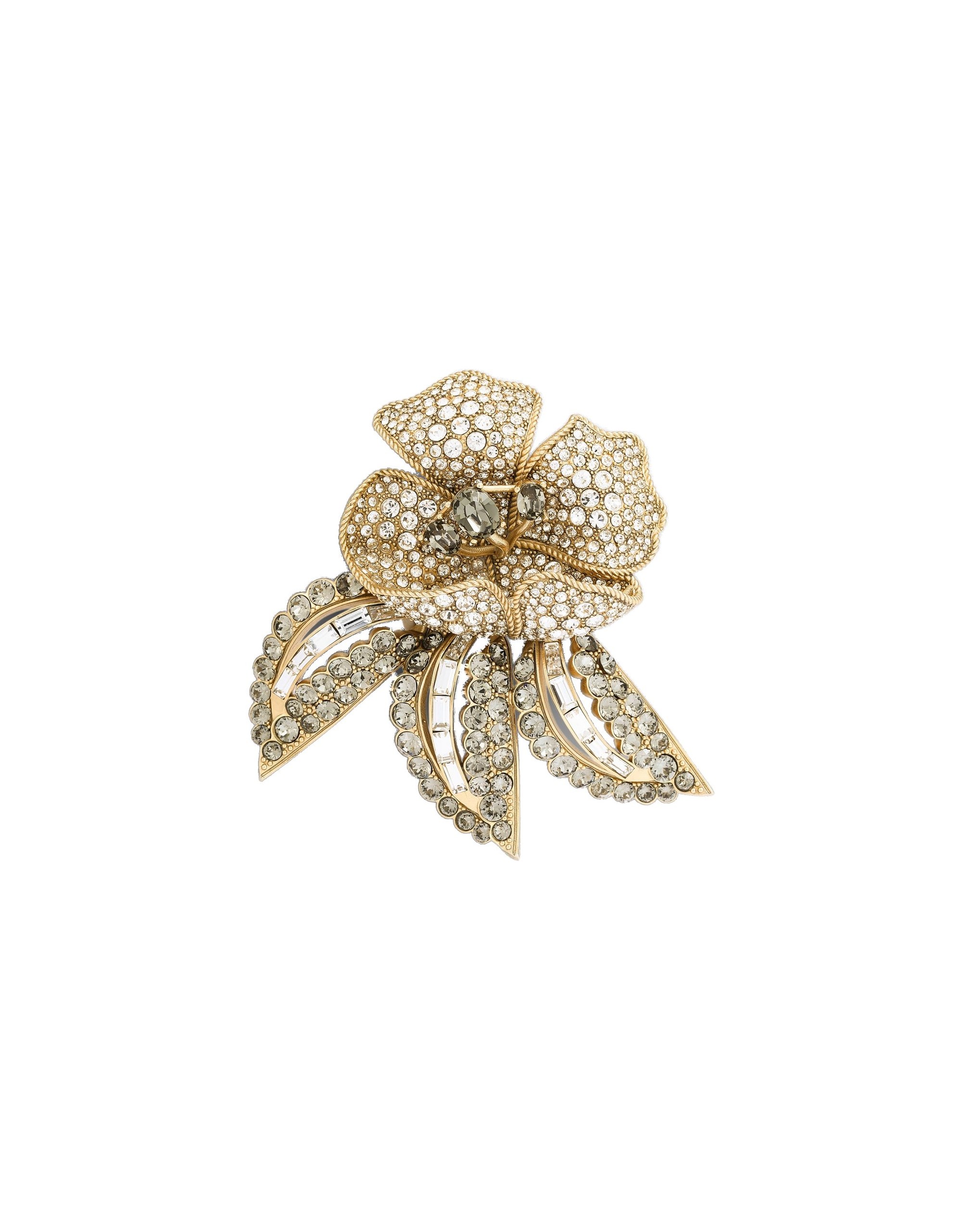 Dolce & Gabbana Flower brooch with rhinestones in Gold | Buy Jewelry at Coveti Dolce & Gabbana Flower brooch with rhinestones