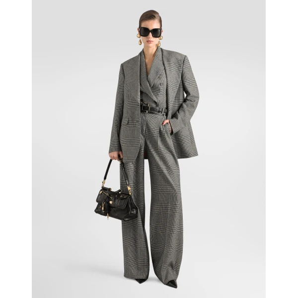 Glen plaid flannel single-breasted jacket - Image 2