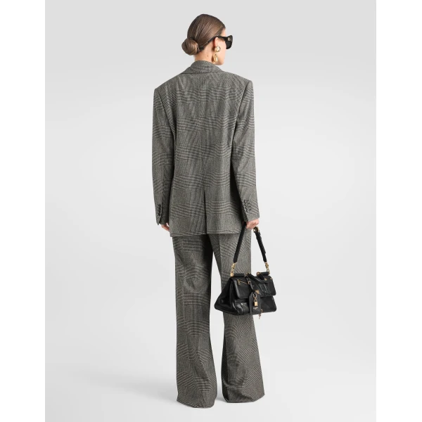 Glen plaid flannel single-breasted jacket - Image 3