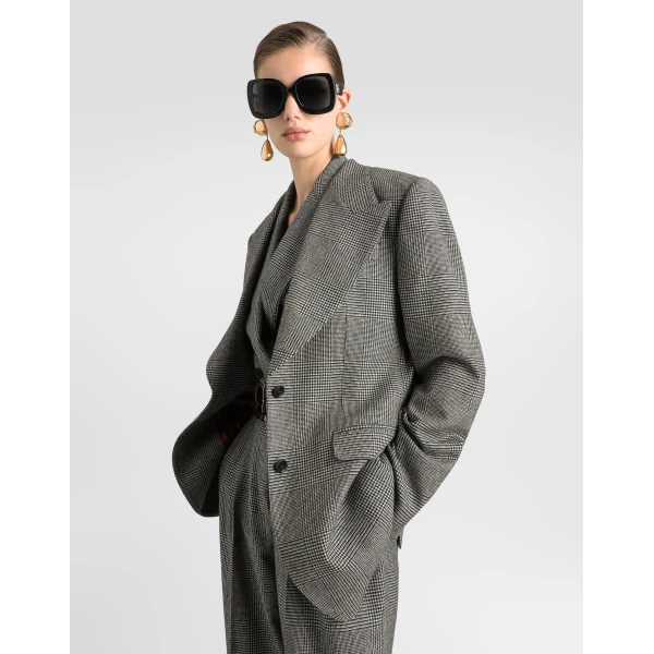 Glen plaid flannel single-breasted jacket - Image 4