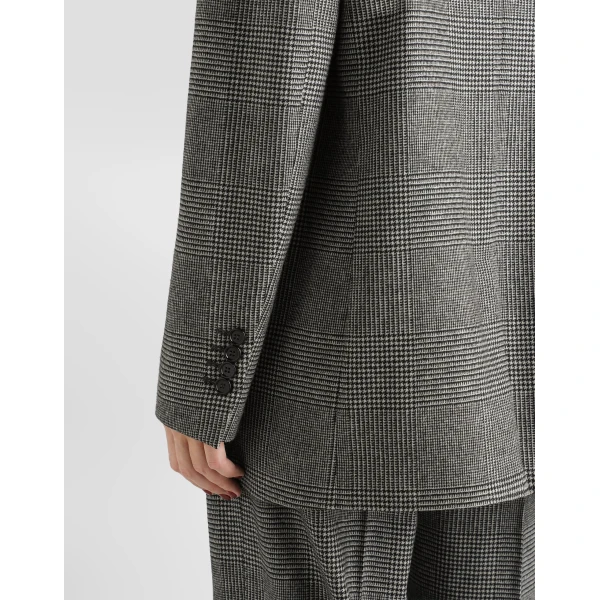 Glen plaid flannel single-breasted jacket - Image 5