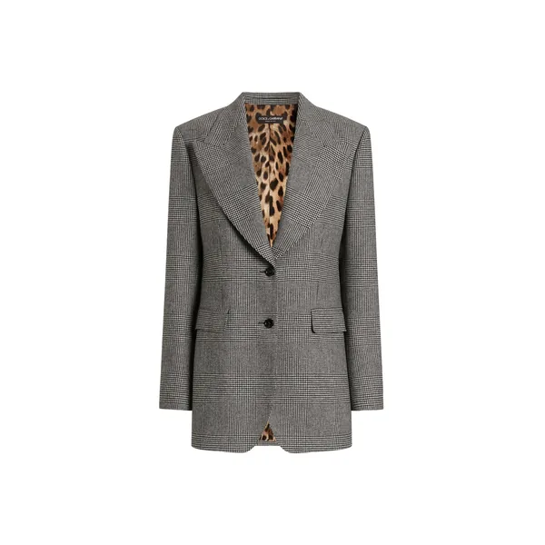 Dolce & Gabbana Glen plaid flannel single-breasted jacket