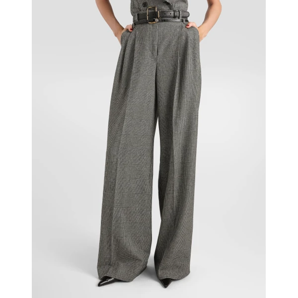Glen plaid flannel trousers - Image 4