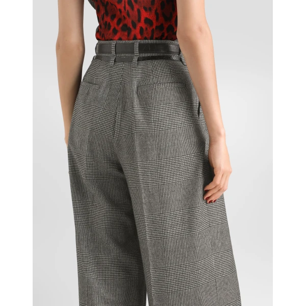 Glen plaid flannel trousers - Image 5