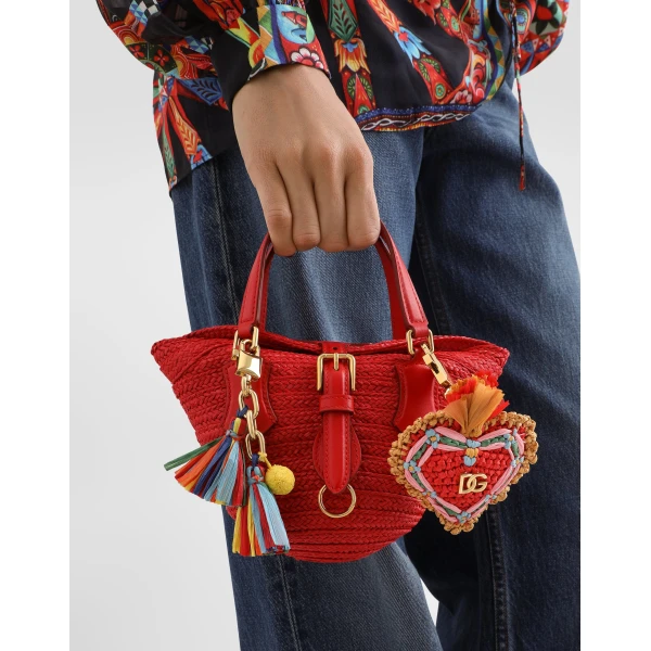 Keyring with raffia charm - Image 2
