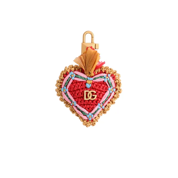 Keyring with raffia charm
