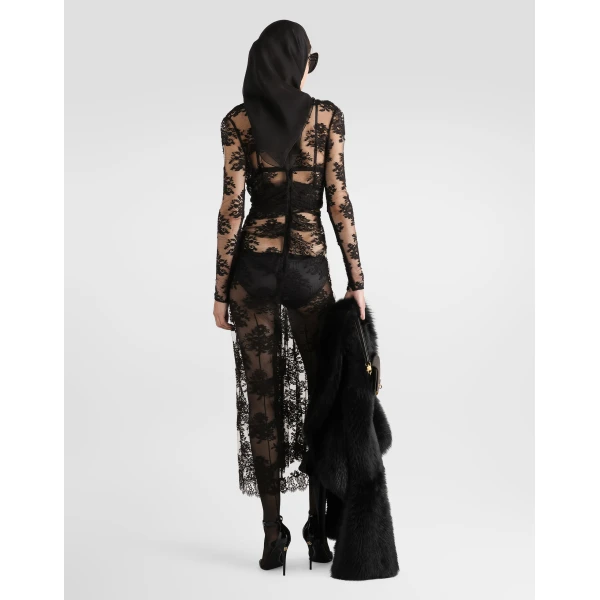 Lace dress with bow - Image 3