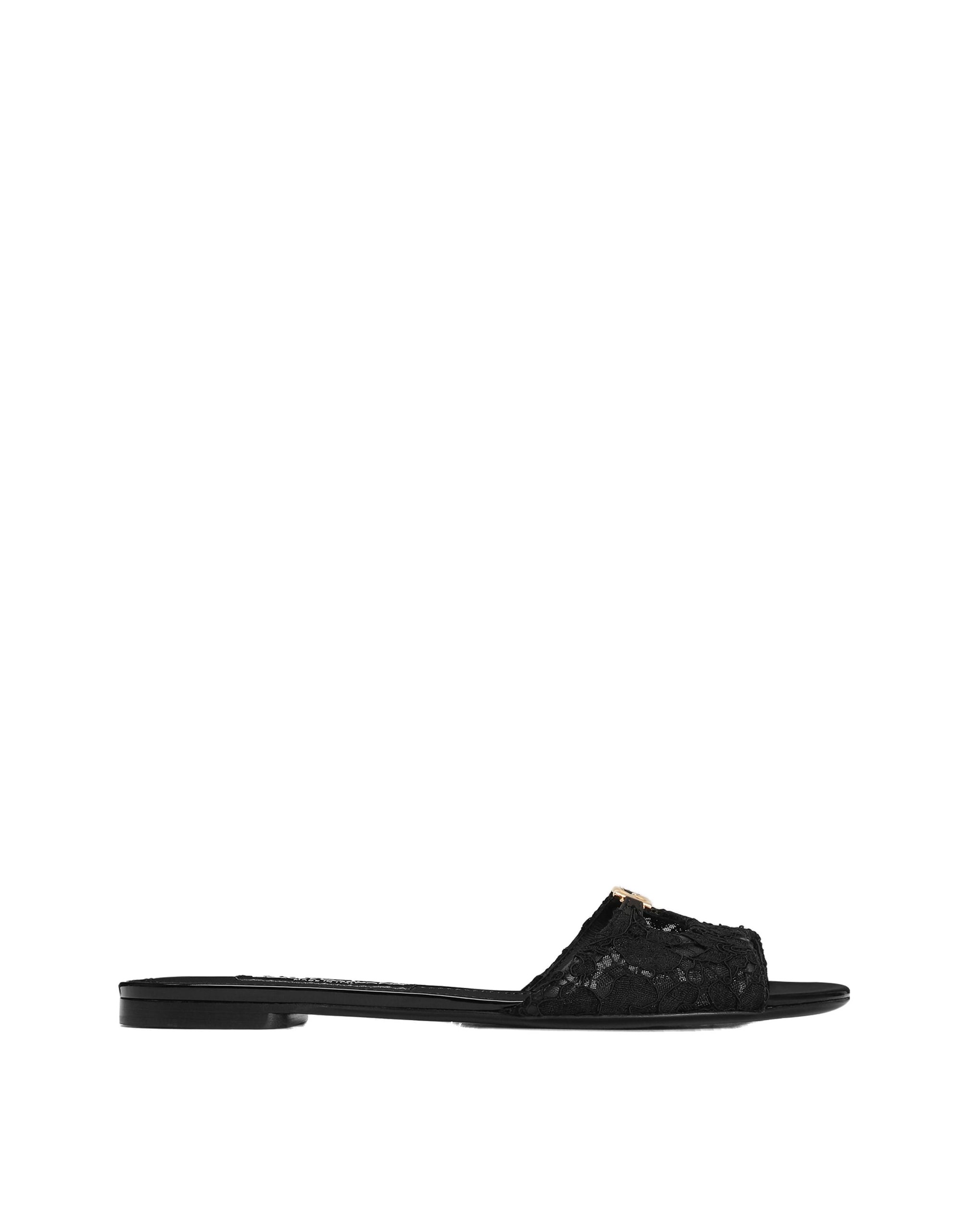Dolce & Gabbana Lace flat slides in Black | Buy Shoes at Coveti Dolce & Gabbana Lace flat slides