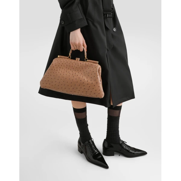 Large Grandma ostrich leather handbag - Image 3