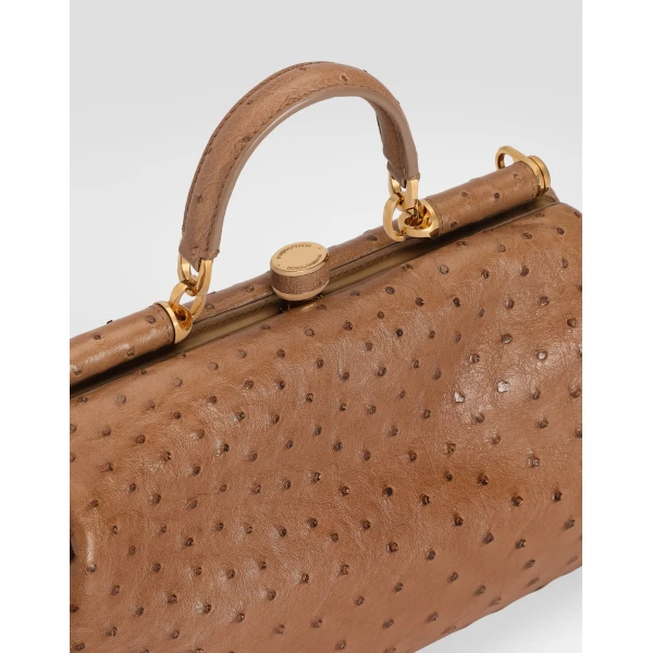 Large Grandma ostrich leather handbag - Image 6