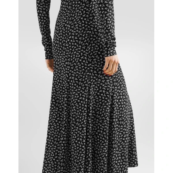 Leaf-print charmeuse dress - Image 4