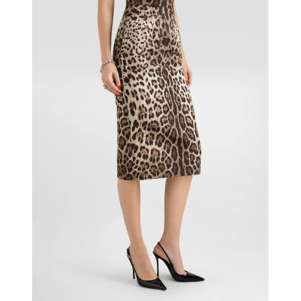 Leo-print brocade skirt - Image 4